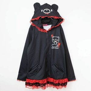 Gloomy Bear Black and Red Lace Trimmed Hooded Hoodie Cloak ONE SIZE FITS MOST